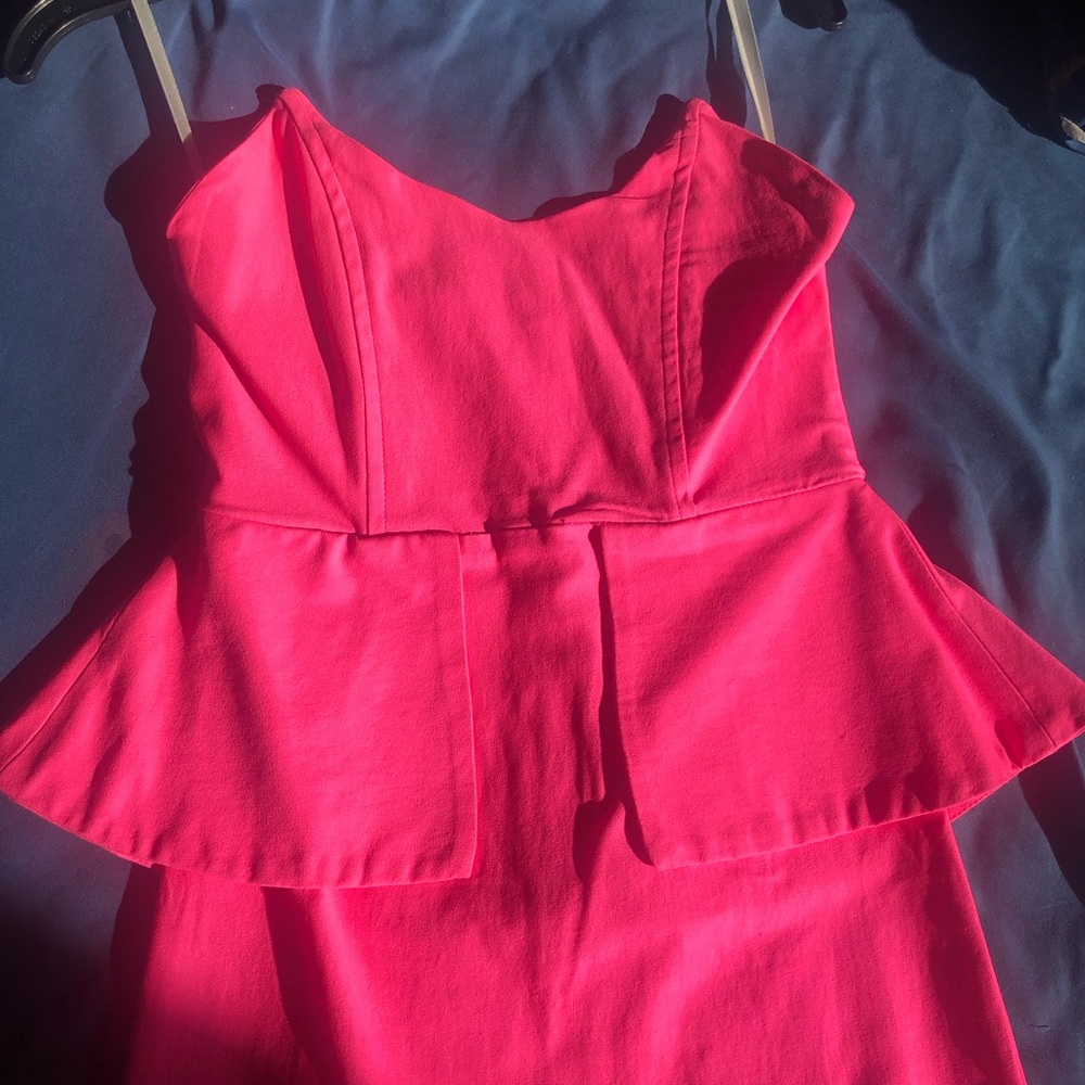 Bright pink Sabo Skirt mini peplum dress